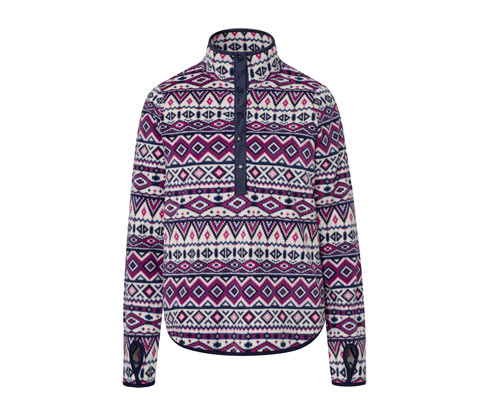 Tchibo - Fleecepullover - Damen - Gr. L - dunkelblau/print