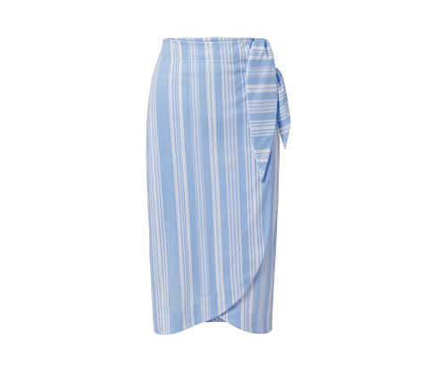 Tchibo - Gestreifter Wickelrock - Damen - Gr. XL - hellblau/gestreift