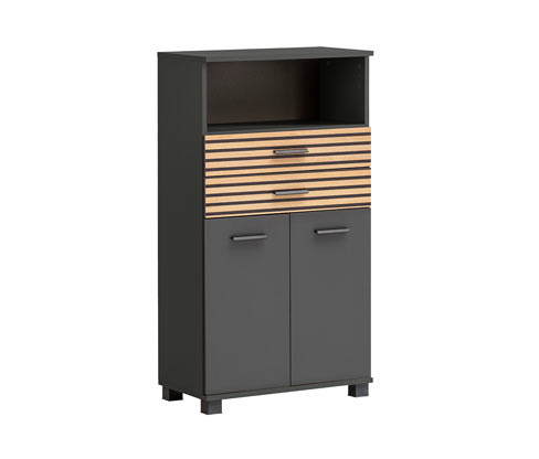 Tchibo - Highboard »Katta« - 60x32,5x110,5cm - anthrazit - Holz / Metall / Kunststoff
