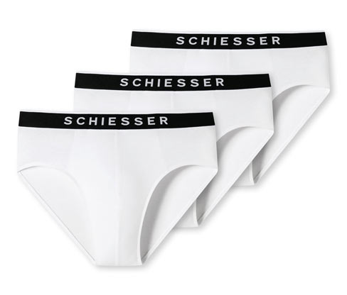 3 Schiesser Rio-Slips mit Bio-Baumwolle - Herren - Gr. M/5 - weiß