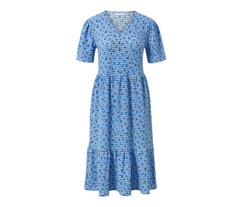 Tchibo - Kleid mit Alloverprint - Damen - Gr. 34 - blau/kariert