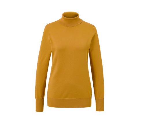 Tchibo - Feinstrick-Rollkragenpullover - Damen - Gr. XXL - senfgelb