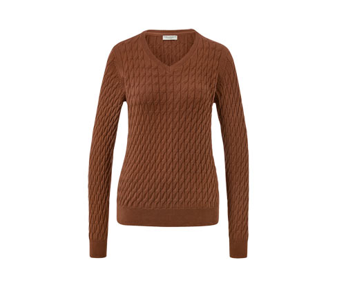 Tchibo - Zopfstrickpullover - Damen - Gr. XL - cognac