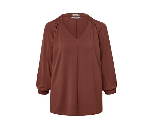 Tchibo - Shirt mit Raffung - Damen - Gr. S - terrakotta