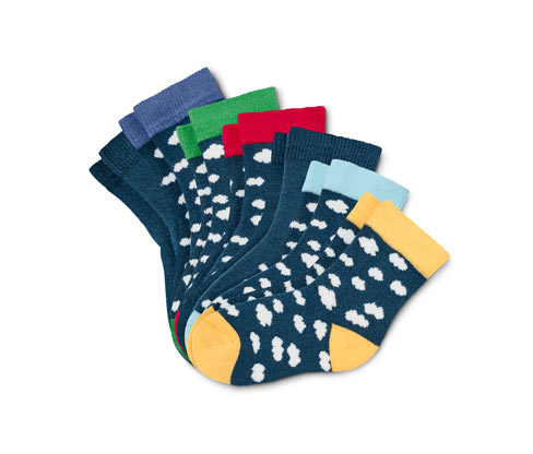 Tchibo - 7 Paar Babysocken aus Bio-Baumwolle - Herren - Gr. 13-15 - dunkelblau/jacquard