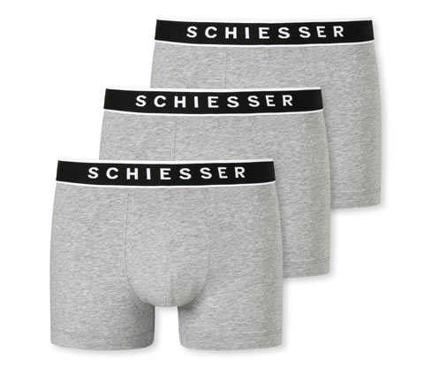 3 Schiesser Shorts mit Bio-Baumwolle - Herren - Gr. Xxl/8 - grau