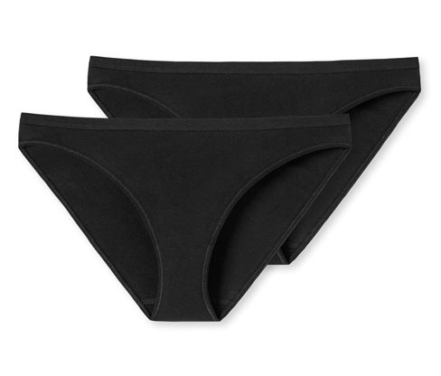 2 Schiesser Minislips mit Bio-Baumwolle - Damen - Gr. 42 - schwarz
