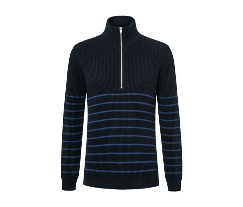 Tchibo - Troyer-Pullover - Herren - Gr. XL - blau/gestreift