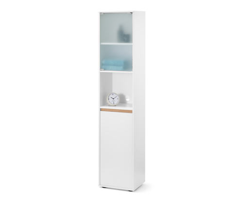 Tchibo - Hochschrank - 40x35x185cm - braun - Holz / Glas