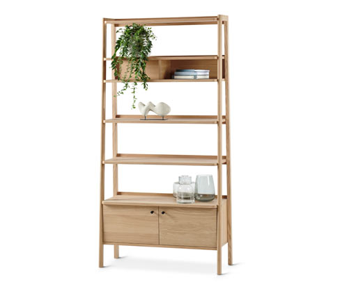 Tchibo - Regal - 90x36x180cm - schwarz - Holz / Echtholzfurnier / Buchenholz