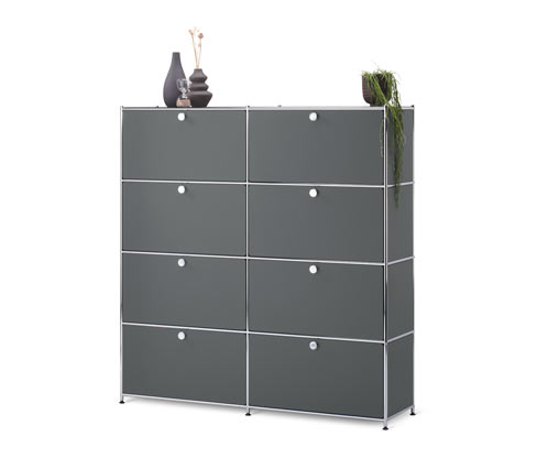 Tchibo - Highboard »Cn3« mit 8 Klappen - 152x40x158,5cm - chrom - Stahl / Aluminium / Kunststoff