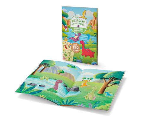 Tchibo - Mein Metallic-Stickerbuch »Im Land der Dinosaurier«
