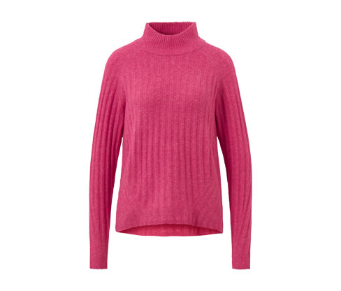 Tchibo - Gerippter Strickpullover mit Stehkragen - Damen - Gr. XXL - rot