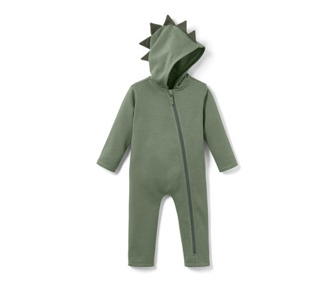 Tchibo - Kinder-Sweat-Overall mit Dino-Applikation - Herren - Gr. 86/92 - dunkelgrün