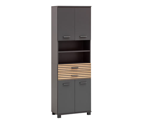 Thumbnail - Tchibo - Hochschrank »Katta« - 60x32,5x181cm - anthrazit - Holz / Metall / Kunststoff