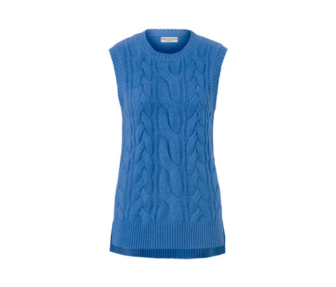 Tchibo - Strick-Pullunder mit Zopfmuster - Damen - Gr. M - hellblau