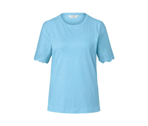 Tchibo - Shirt mit Stickerei - Damen - Gr. XS - hellblau