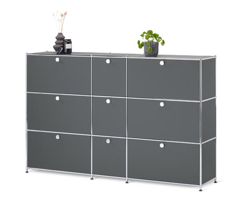 Tchibo - Kommode »Cn3« mit 9 Klappen - 190x40x120,5cm - chrom - Stahl / Aluminium / Kunststoff