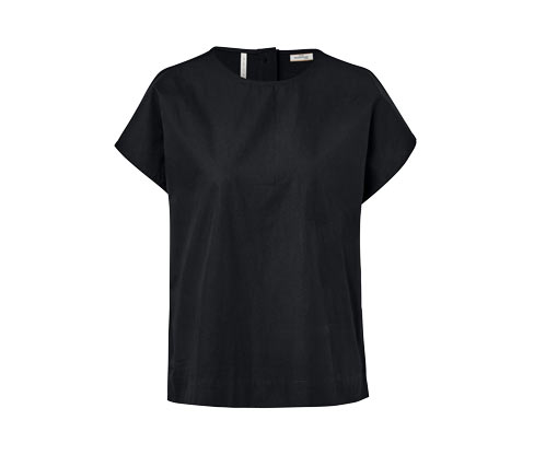 Tchibo - Blusenshirt im Materialmix - Damen - Gr. 36 - schwarz