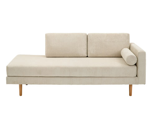 Tchibo - Cord-Recamiere »Ivo« - 190x87x81cm - braun - Polyester / Buchenholz / Holz