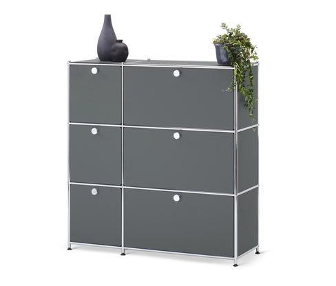 Tchibo - Kommode »Cn3« mit 6 Klappen - 115,5x40x120,5cm - chrom - Stahl / Aluminium / Kunststoff