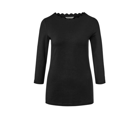 Tchibo - Shirt mit 3/4-Arm - Damen - Gr. M - schwarz