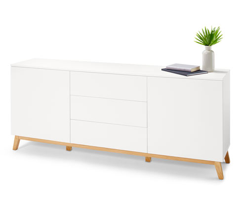 Tchibo - Sideboard - 175x38x73cm - braun - Holz / Eschen-Massivholz