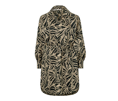 Tchibo - Longbluse aus Leinenmix - Damen - Gr. 42 - schwarz/print