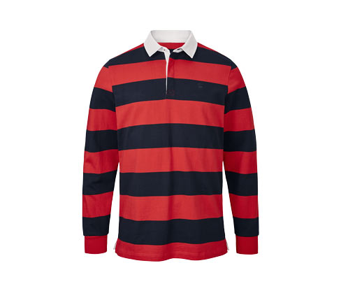 Tchibo - Langarm-Poloshirt - Herren - Gr. 5XL - dunkelblau/gestreift