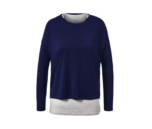 Tchibo - 2-in-1-Sportshirt - Damen - Gr. M - hellgrau