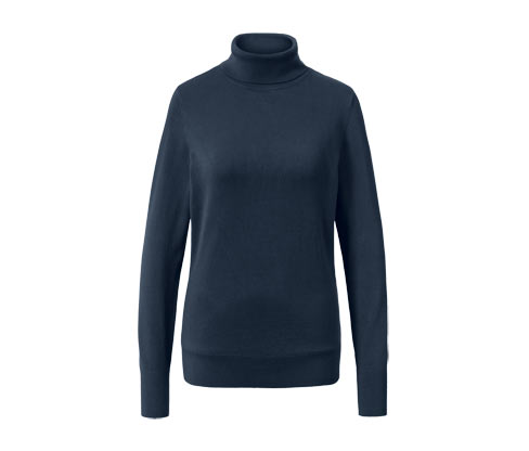 Tchibo - Feinstrick-Rollkragenpullover - Damen - Gr. S - dunkelblau