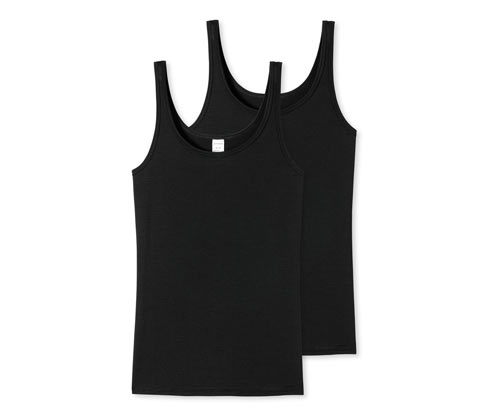 2 Schiesser Trägertops mit Modal - Damen - Gr. 44 - schwarz
