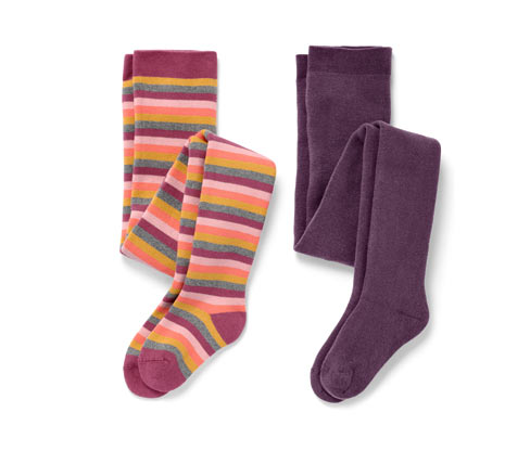 Tchibo - 2 Kinder-Thermostrumpfhosen - Herren - Gr. 122/128 - dunkellila
