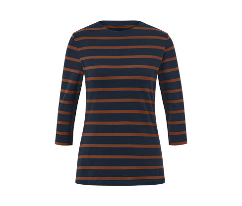 Tchibo - Shirt mit 3/4-Arm - Damen - Gr. M - dunkelblau/gestreift