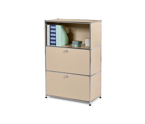Tchibo - Kommode Metall »Cn3« mit 2 Klappen - 77x40x120,5cm - beige - Stahl / Aluminium / Kunststoff