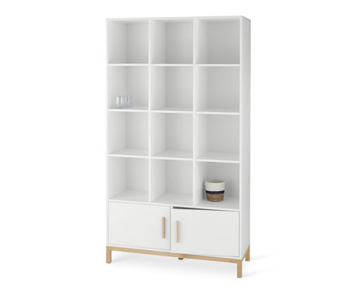 Tchibo - Bücherregal »Eklund« mit Türen - 105,5x38x188cm - braun - Holz / Eichenholz / Filz