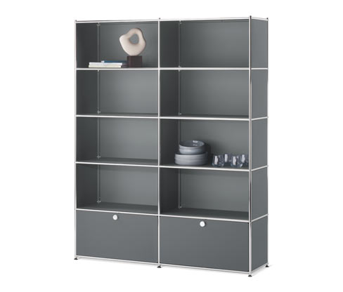 Tchibo - Regal »Cn3« mit 2 Klappen - 152x40x194,5cm - chrom - Stahl / Aluminium / Kunststoff