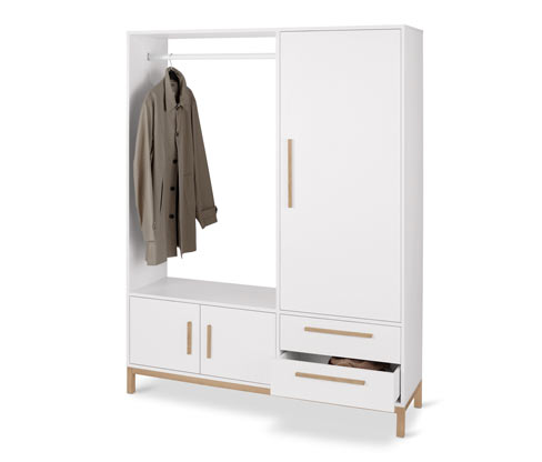Tchibo - Garderobenschrank »Eklund« - 140x40x180cm - braun - Holz / Eichenholz / Metall