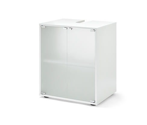 Tchibo - Waschbeckenunterschrank - 55x42x66cm - weiß - Holz / Glas