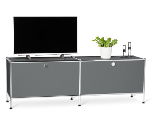 Tchibo - Lowboard Metall »Cn3« mit Klappenfächern - 152x40x51,5cm - chrom - Stahl / Aluminium / Kunststoff