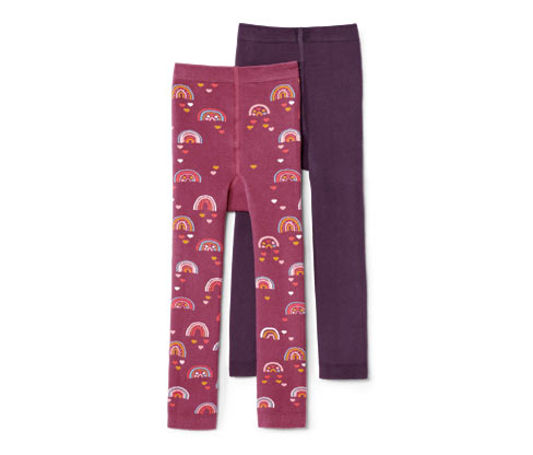 Tchibo - 2 Kinder-Thermoleggings - Gr. 98/104 - mehrfarbig