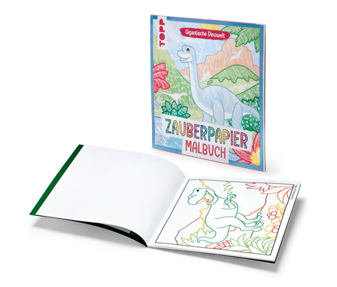 Tchibo - Buch: »Zauberpapier Malbuch ‒ Gigantische Dinowelt«