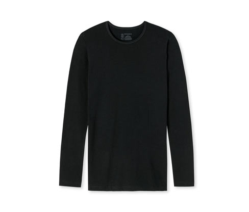 Schiesser Langarmshirt mit Bio-Baumwolle - Herren - Gr. Xl/7 - schwarz