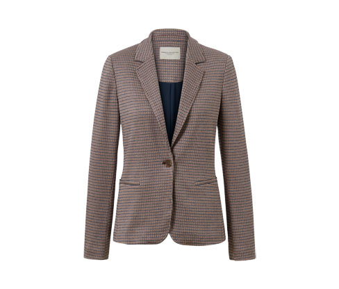 Tchibo - Karierter Sweatblazer - Damen - Gr. 36 - weiß/kariert