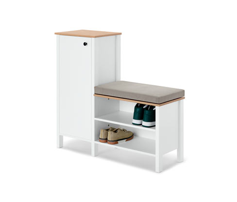 Tchibo - Sitzbank mit Schuhschrank - 107x37x100cm - hellgrau - Holz / Polyester / Metall