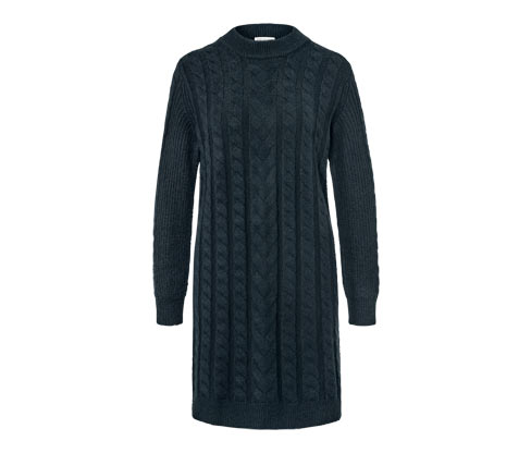 Tchibo - Strickkleid mit Zopfmuster - Damen - Gr. M - dunkelblau