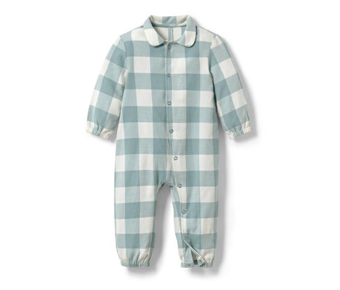 Tchibo - Baby-Flanell-Pyjama - Baby - Gr. 62/68 - creme/kariert