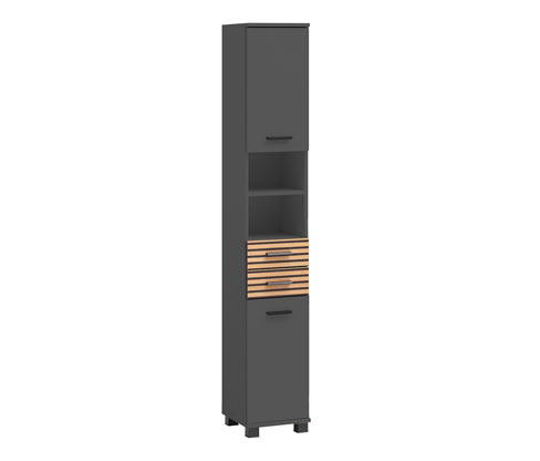 Thumbnail - Tchibo - Hochschrank schmal »Katta« - 30,5x32,5x181cm - anthrazit - Holz / Metall / Kunststoff