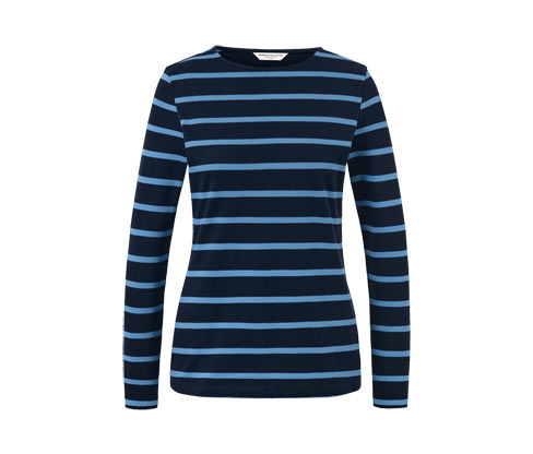 Tchibo - Gestreiftes Langarmshirt - Damen - Gr. M - dunkelblau/gestreift