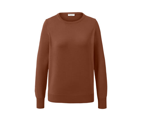 Tchibo - Merino-Feinstrickpullover - Damen - Gr. S - cognac